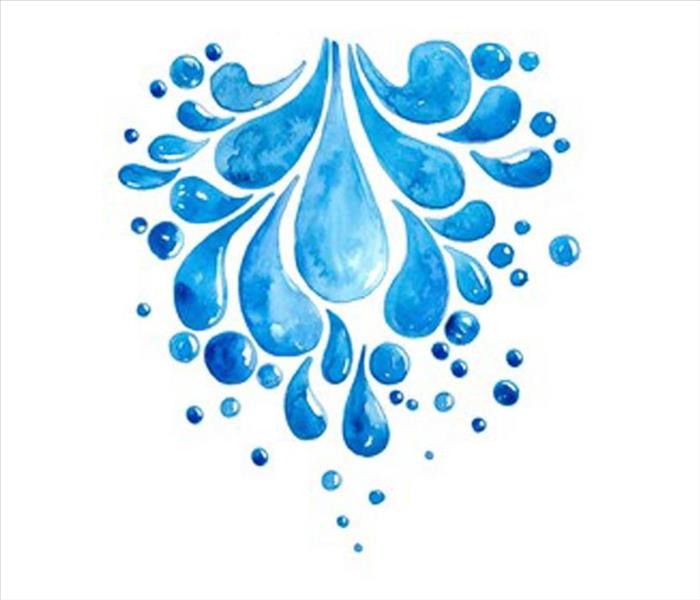 multiple blue water droplets 