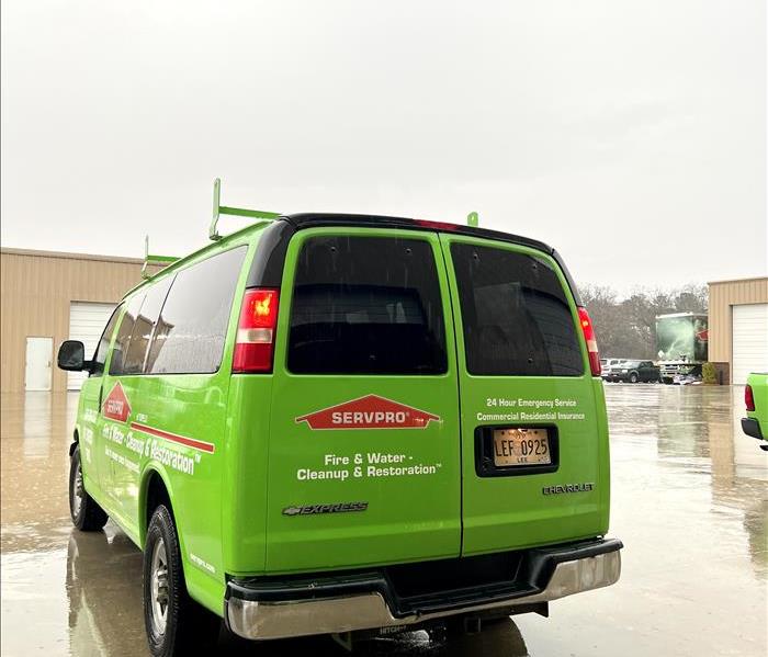 SERVPRO trucks - at a customers home 